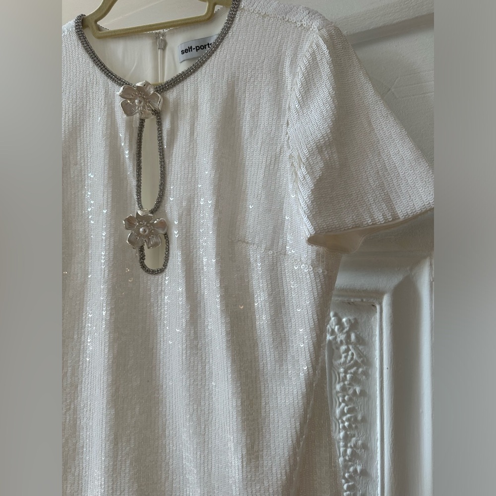 Self-Portrait White Mini Dress - Picture 5 of 6